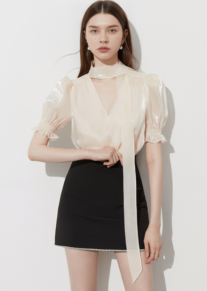 POET SLEEVE BOW TIE BLOUSE - Vera Lumina