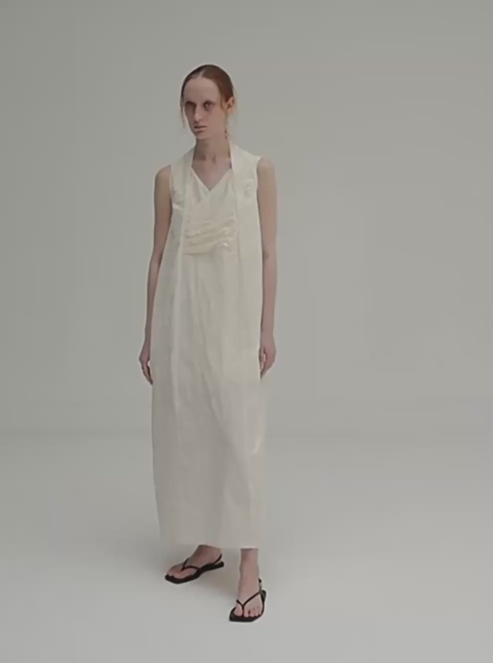 WRAP FRONT SLEEVELESS MAXI DRESS