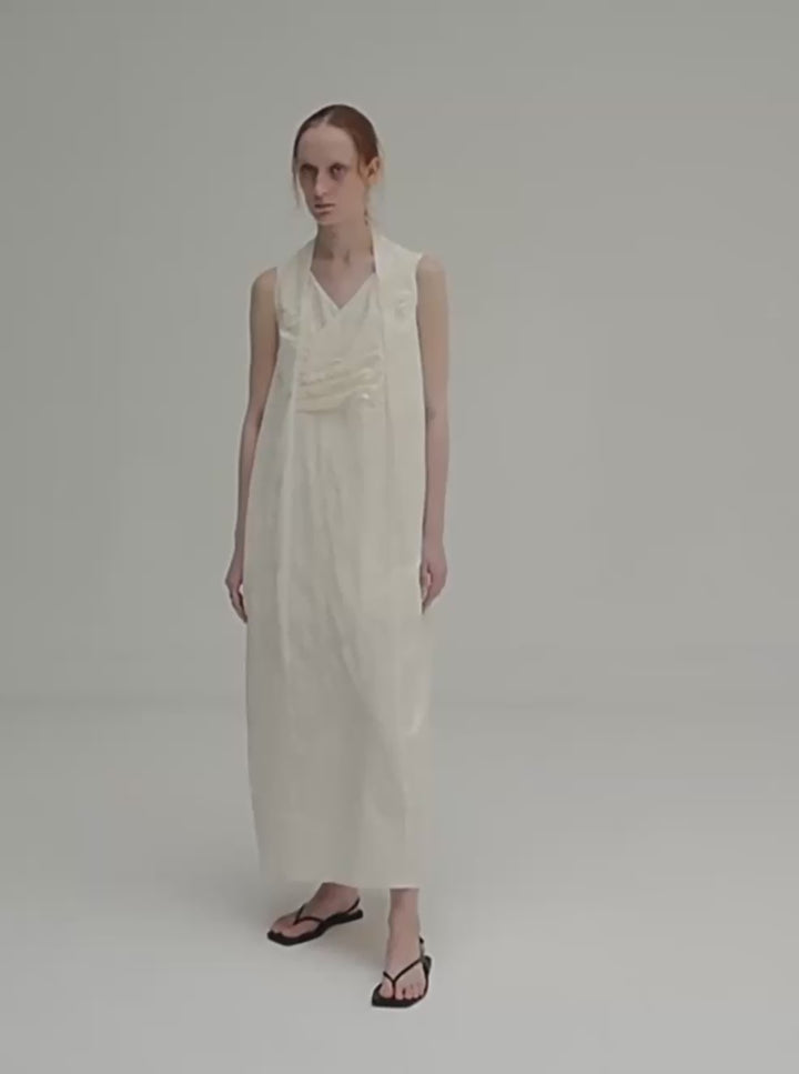 WRAP FRONT SLEEVELESS MAXI DRESS