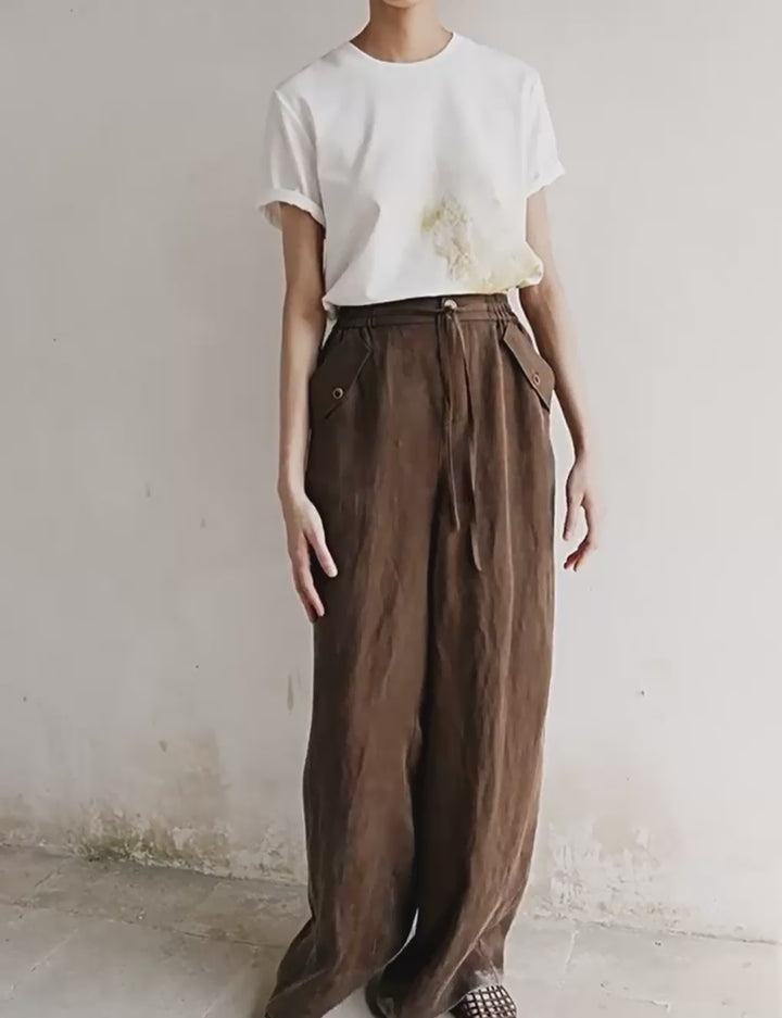 Falten -Front Elastic Taille Hosen