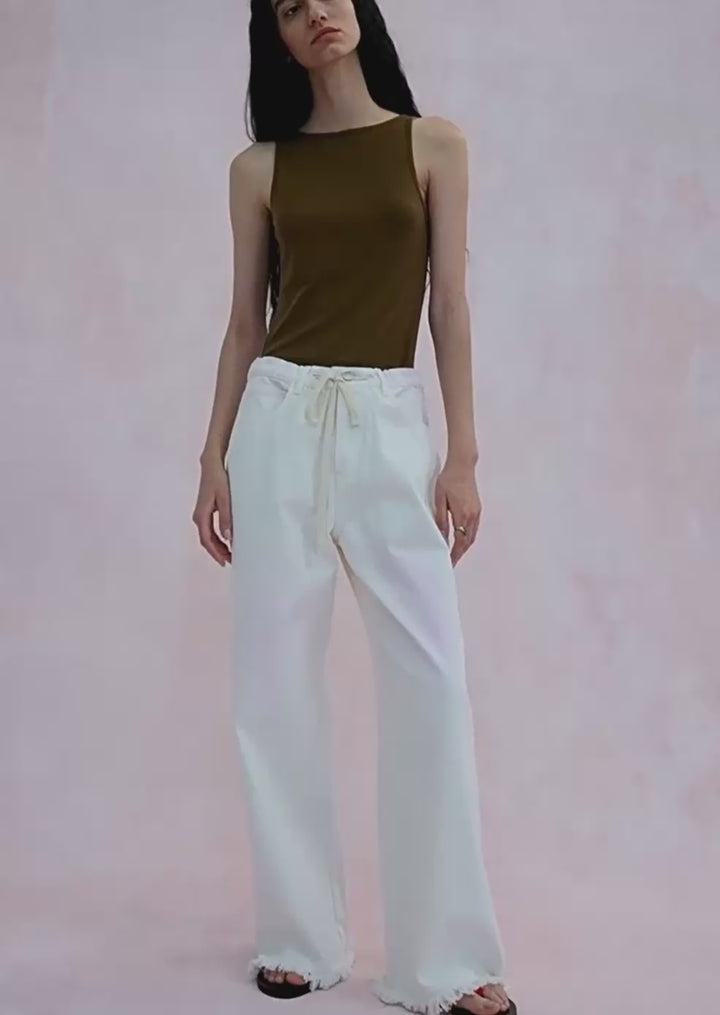 Ärmelloses Rippen -Strick -Tanktop