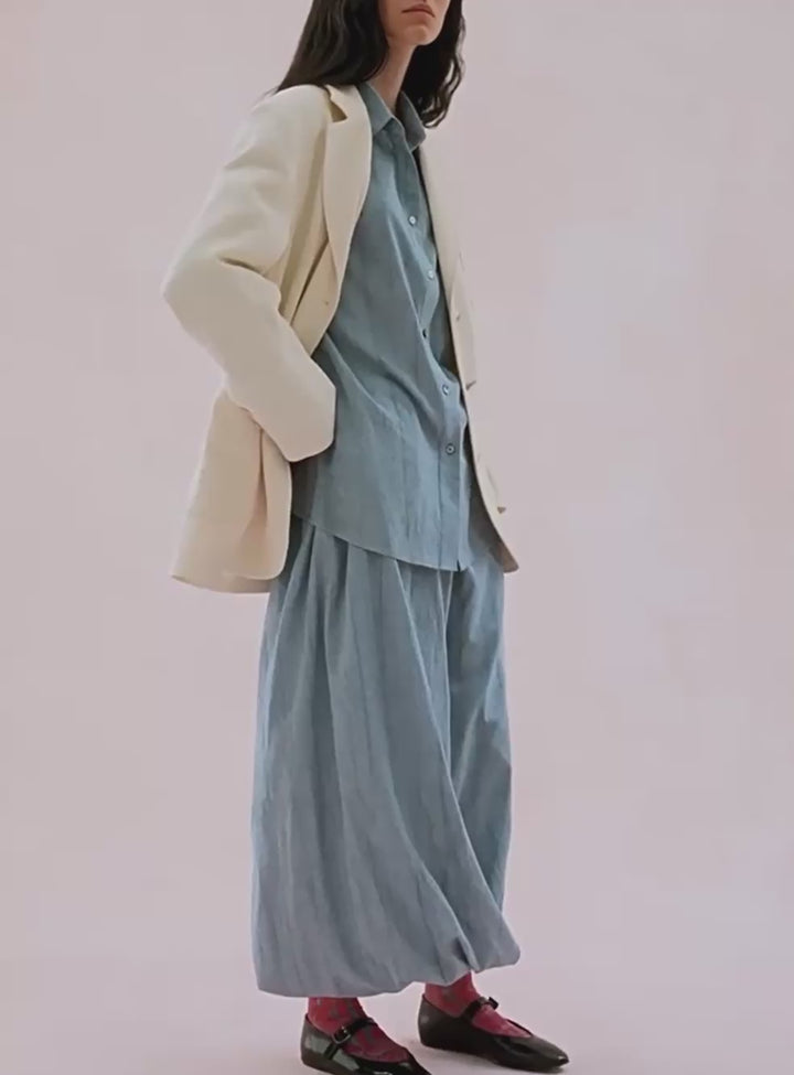 Übergroßer Leinenblazer