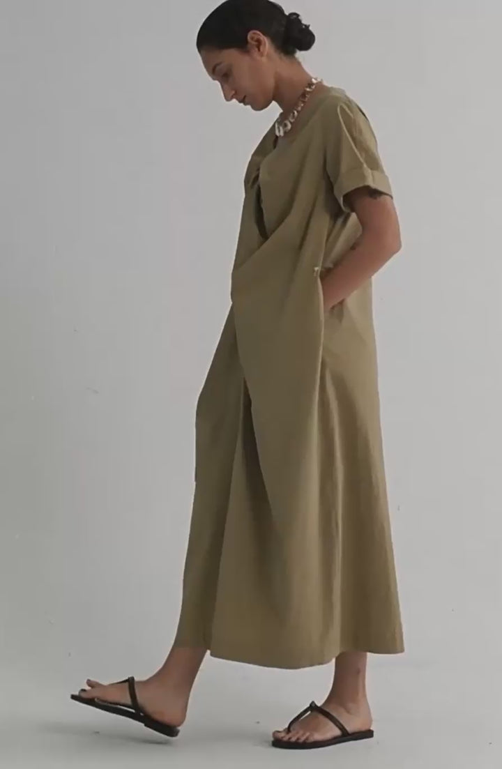DRAPED NECKTIE DRESS