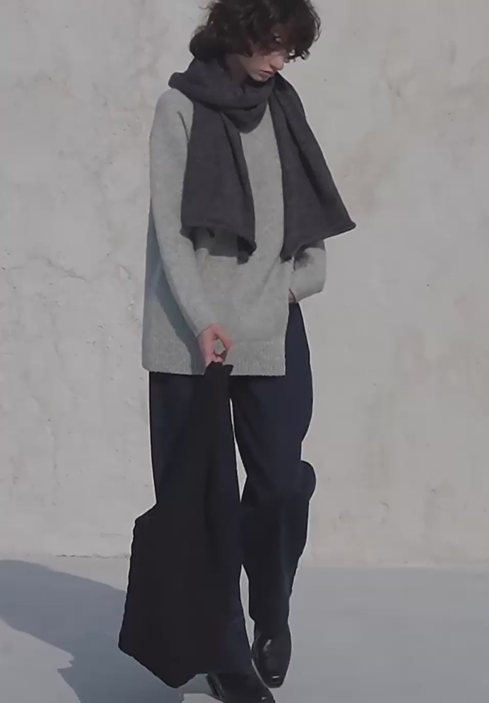 Crew Hals entspannter Fit -Strickpullover