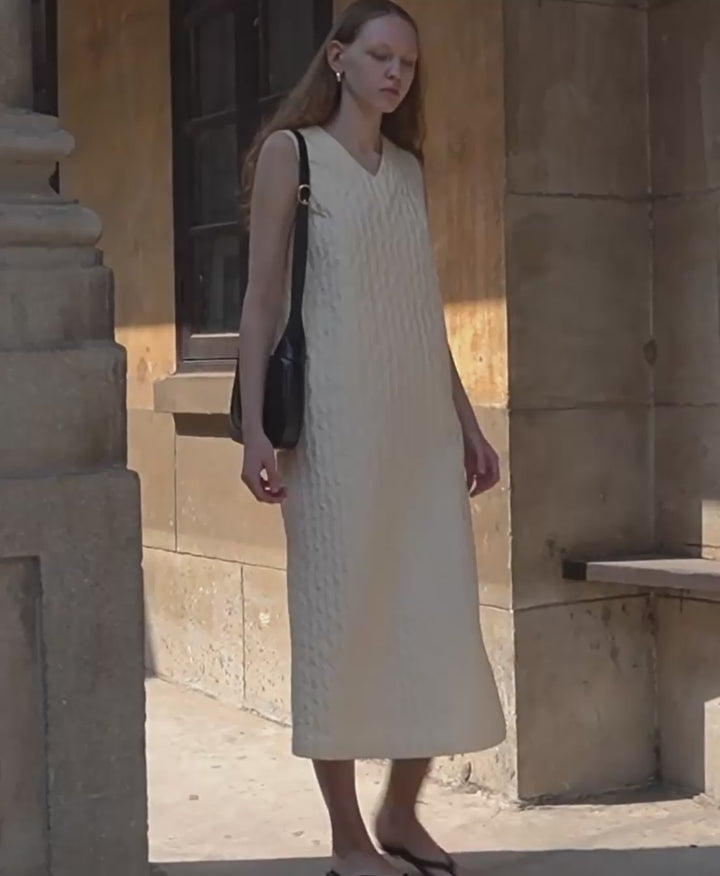 CABLE KNIT VEST DRESS