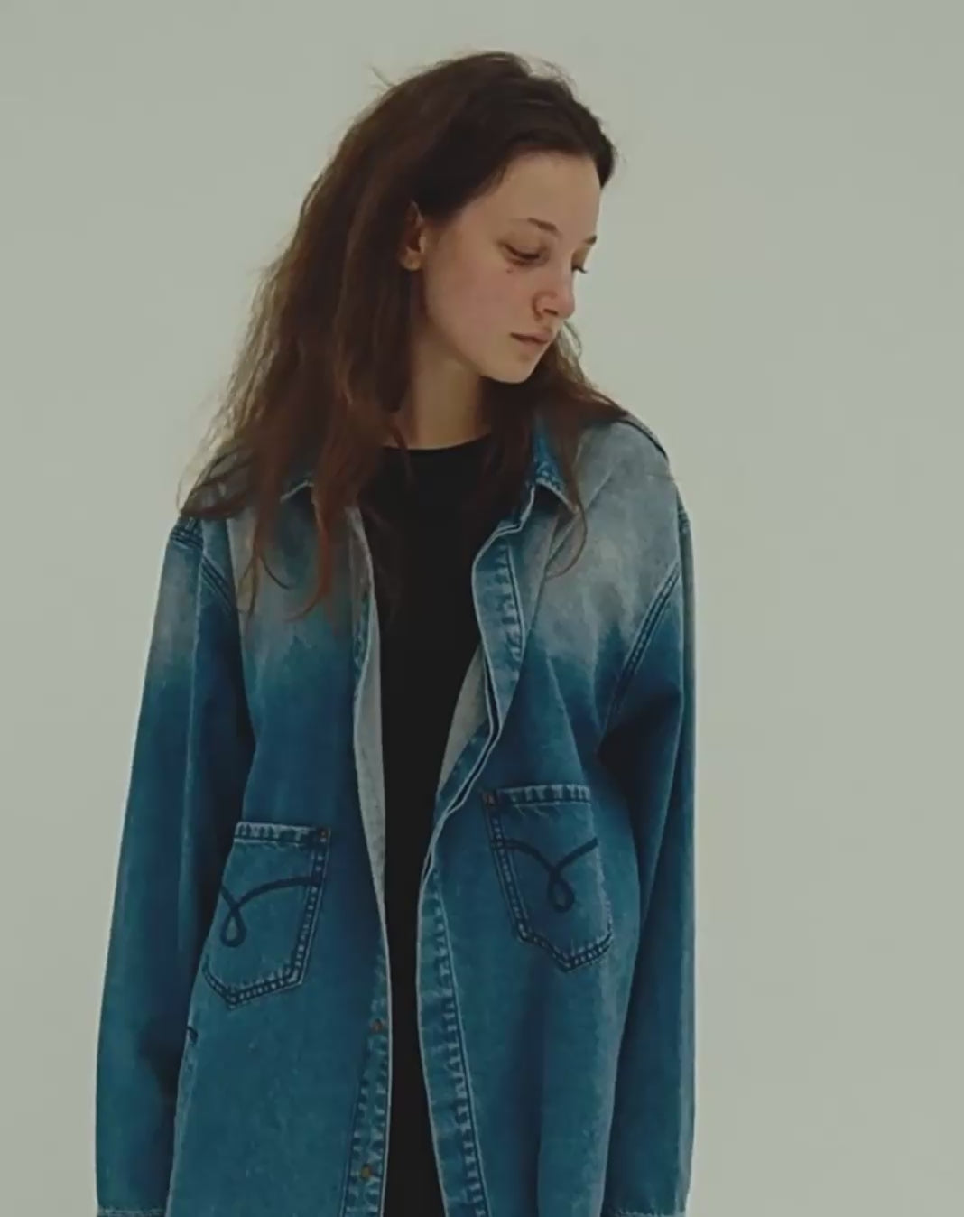 Übergroße Denim -Arbeitskleidung