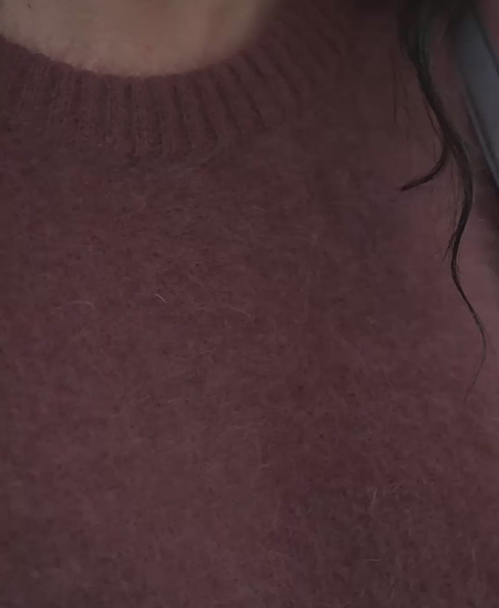 Übergroßer gerippter Strickpullover