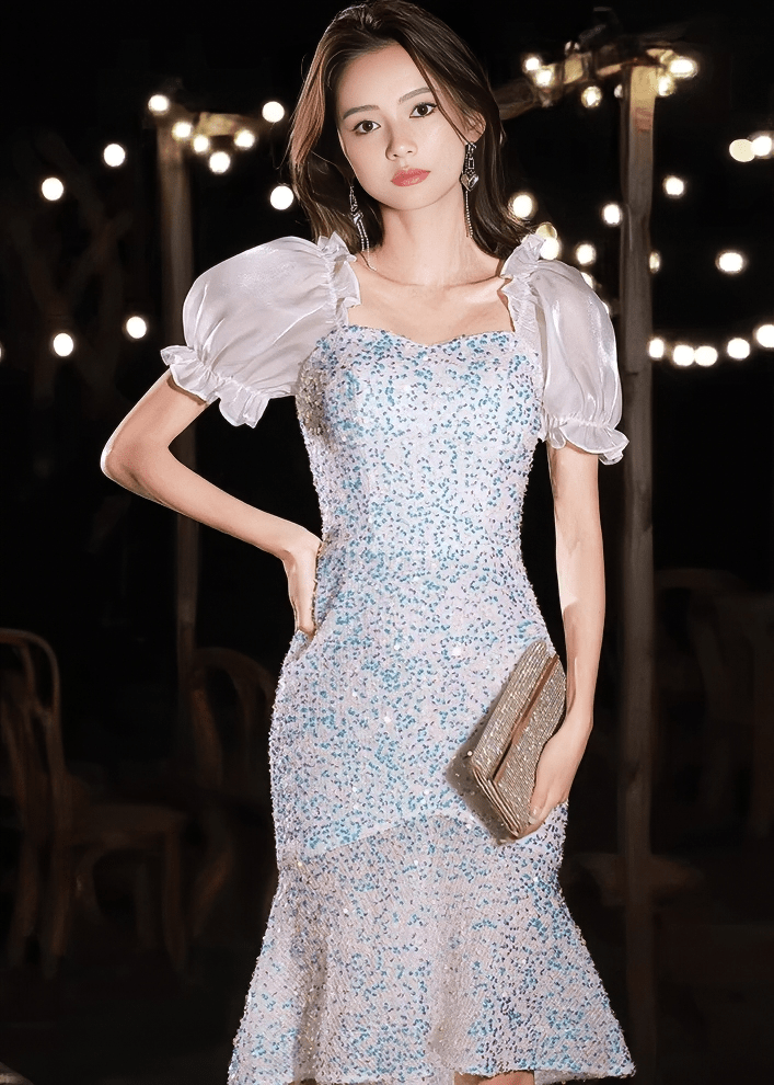 グリッタースパンコールフレアドレス - Vera Lumina