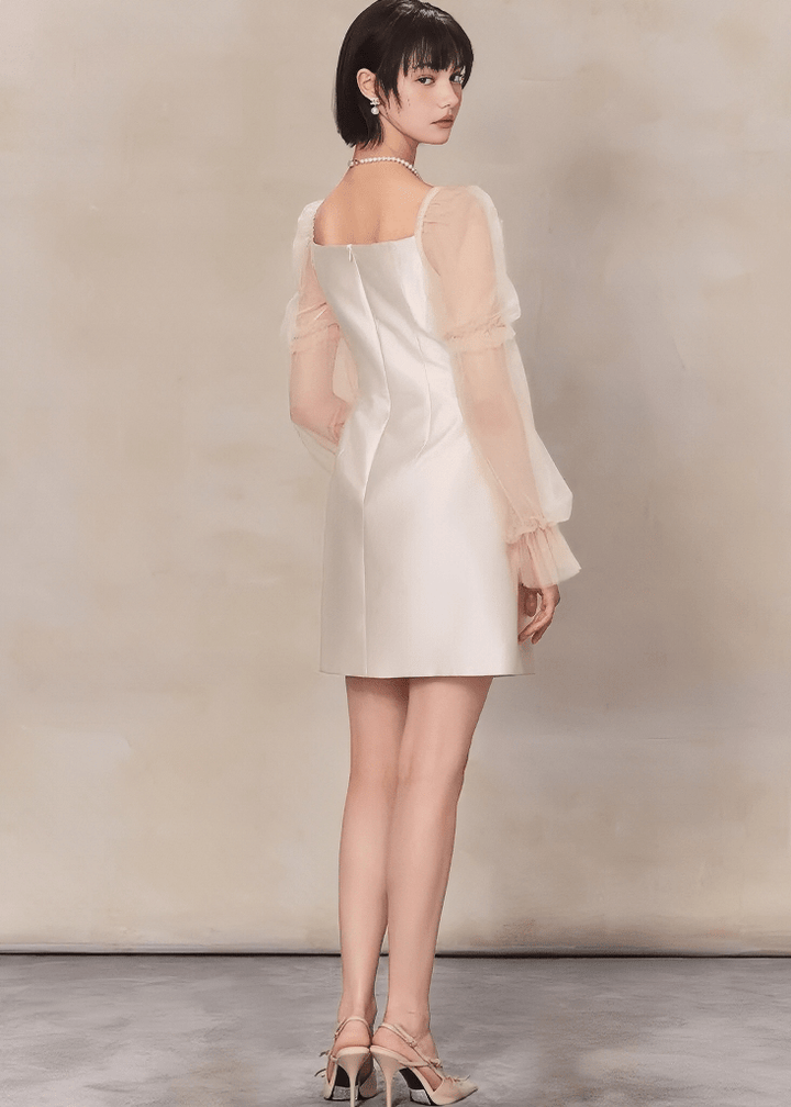 チュールスリーブコルセットミニドレス - Vera Lumina