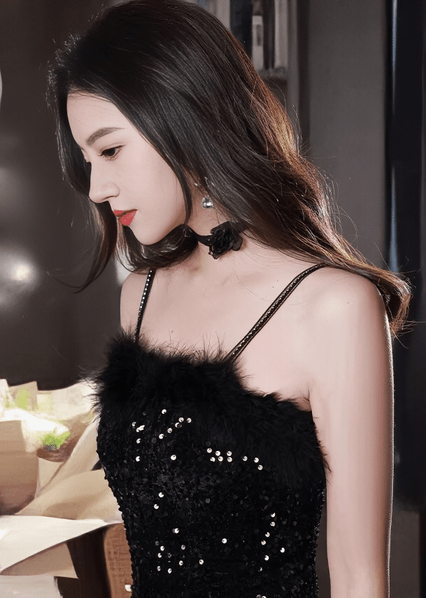 フェザースパンコールマーメイドドレス - Vera Lumina