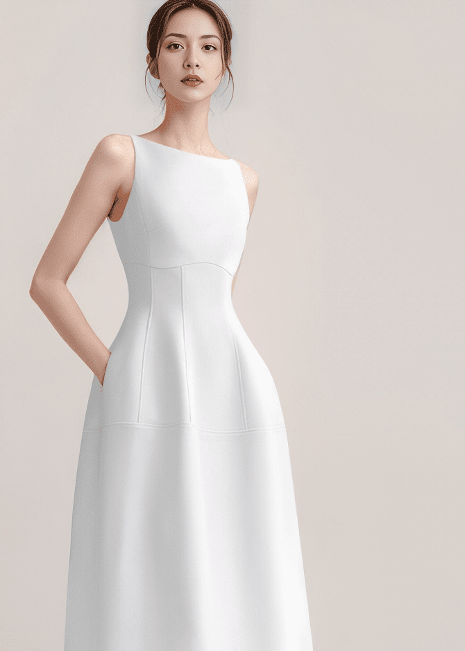 クラシックノースリーブフレアワンピース - Vera Lumina