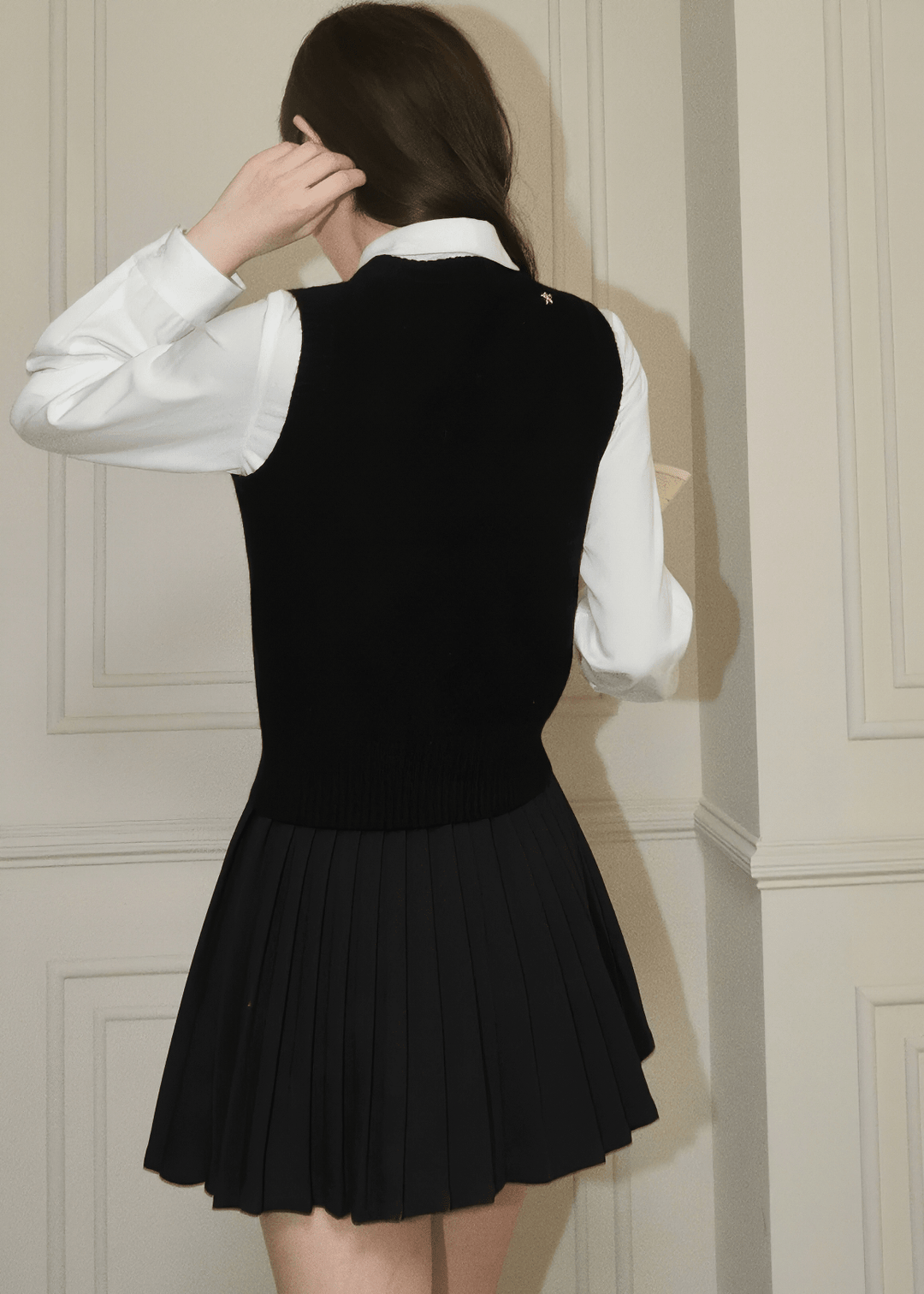 ラウンドネックリブニットベスト - Vera Lumina