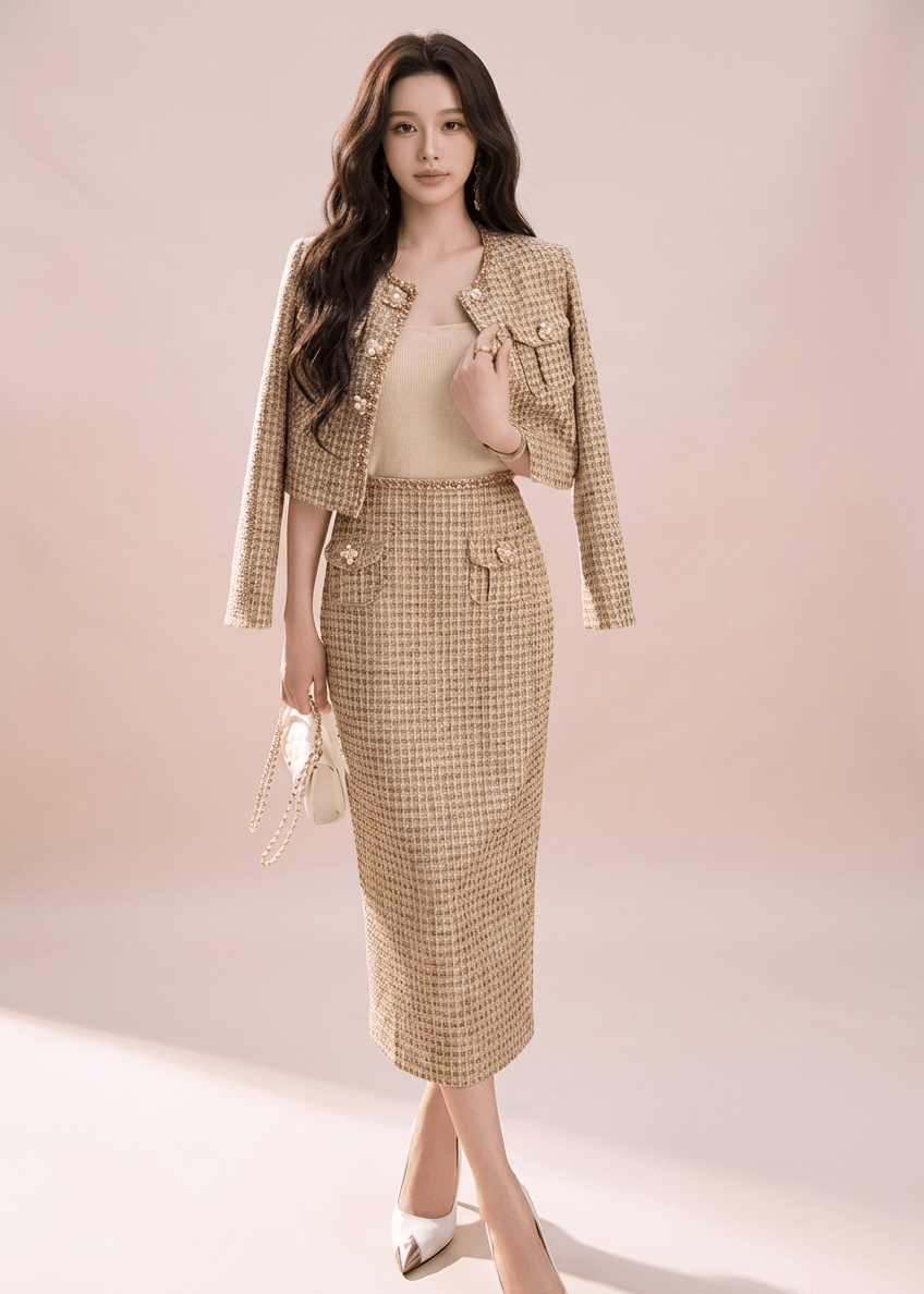 ゴールドボタンジャケット＆スカート＆ワンピース - Vera Lumina