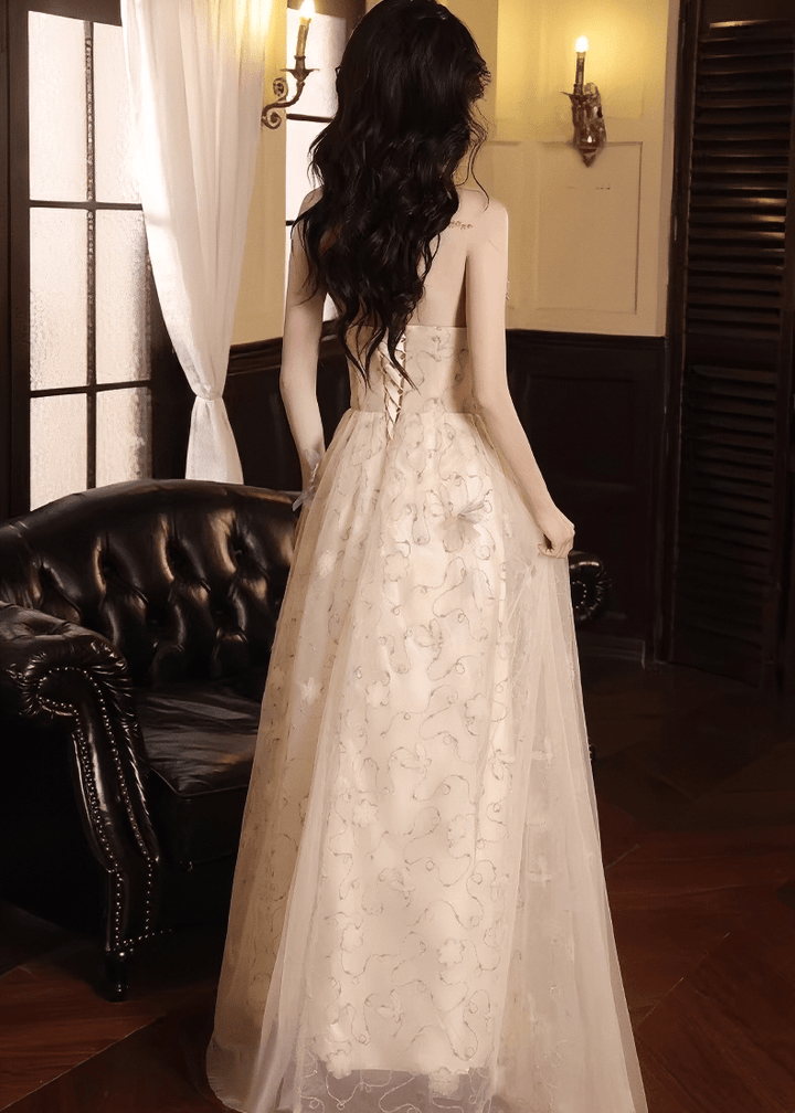 チュールフラワーホルターネックドレス - Vera Lumina