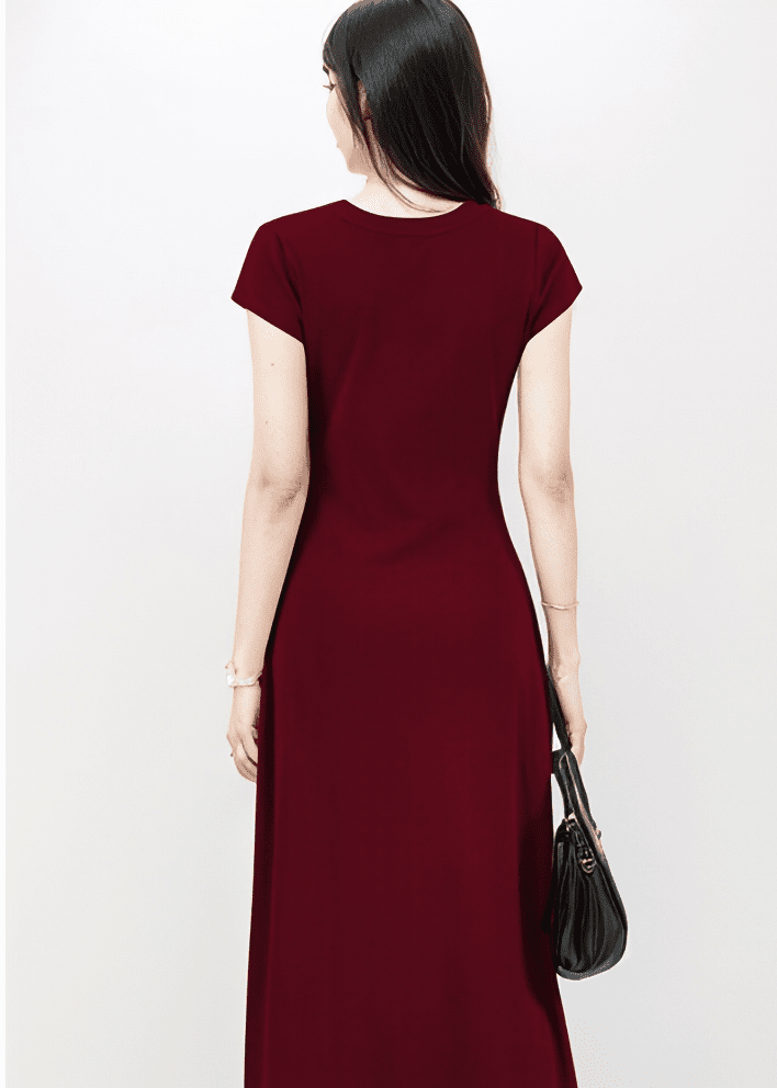 ドレープサイドギャザーマキシワンピース - Vera Lumina