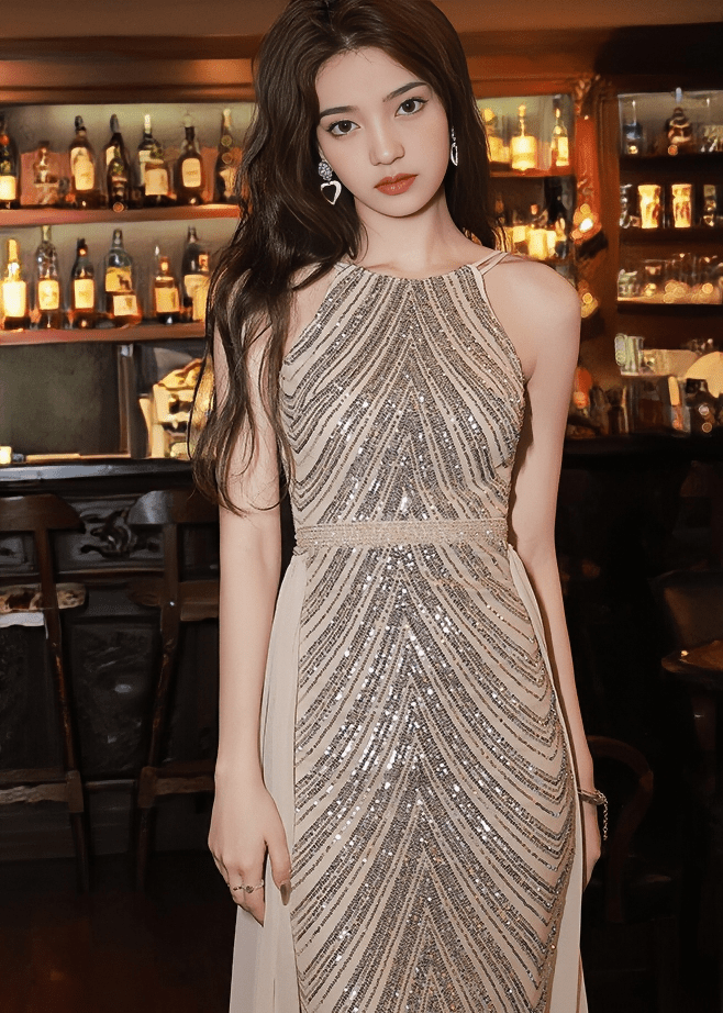 ドットチュールクロスマーメイドドレス - Vera Lumina