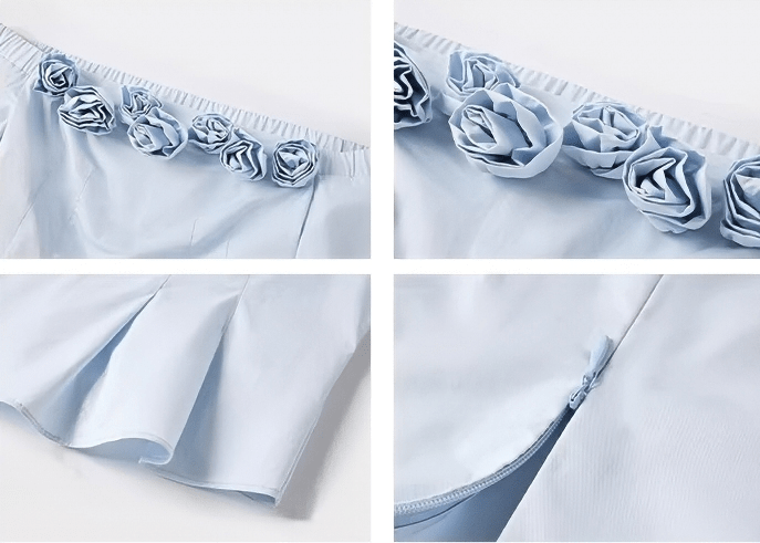 ローズモチーフオフショルダーペプラムブラウス - Vera Lumina