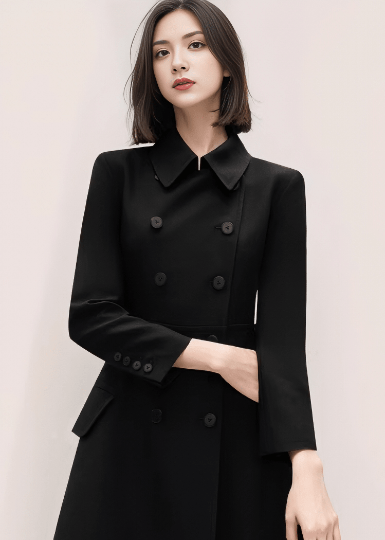 ダブルブレストフレアミディドレス - Vera Lumina