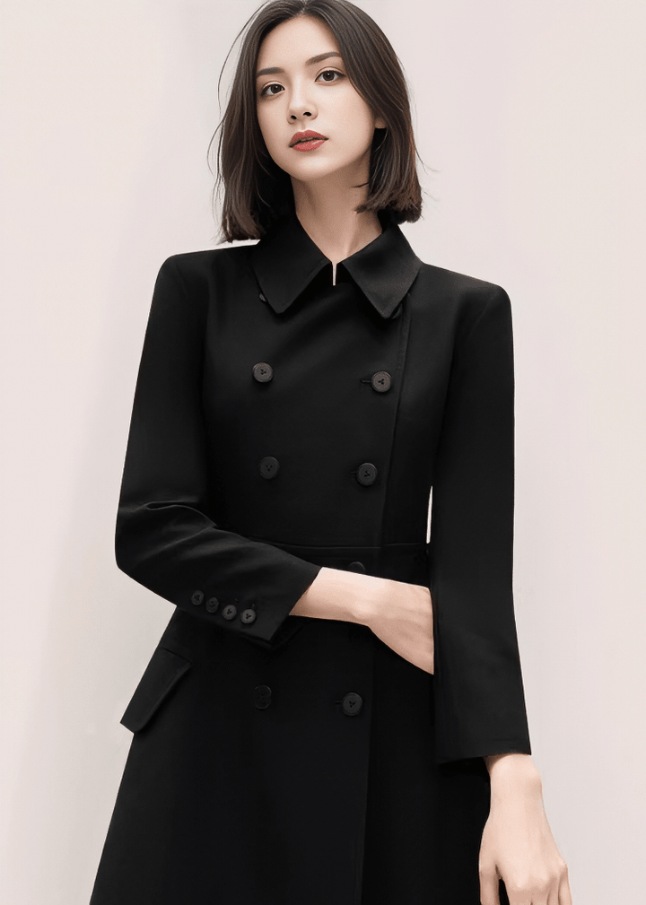 ダブルブレストフレアミディドレス - Vera Lumina