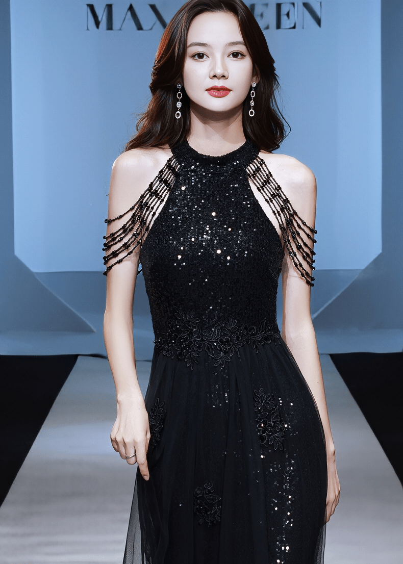 ビジューフリンジチュールマキシドレス - Vera Lumina