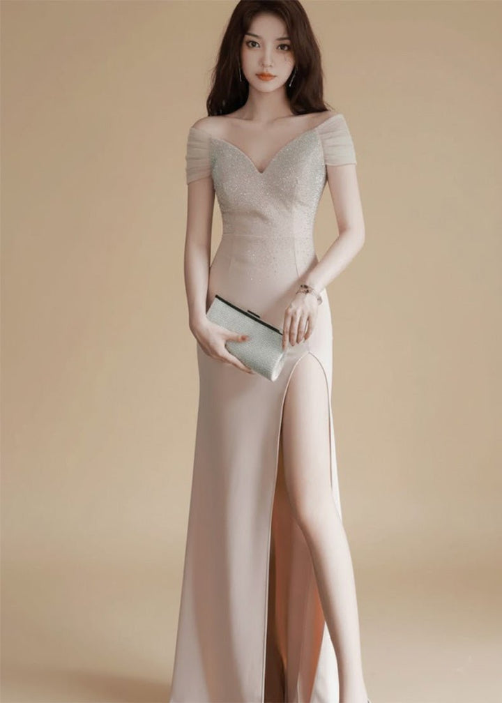 ビジューデコルテシアーオフショルダードレス - Vera Lumina