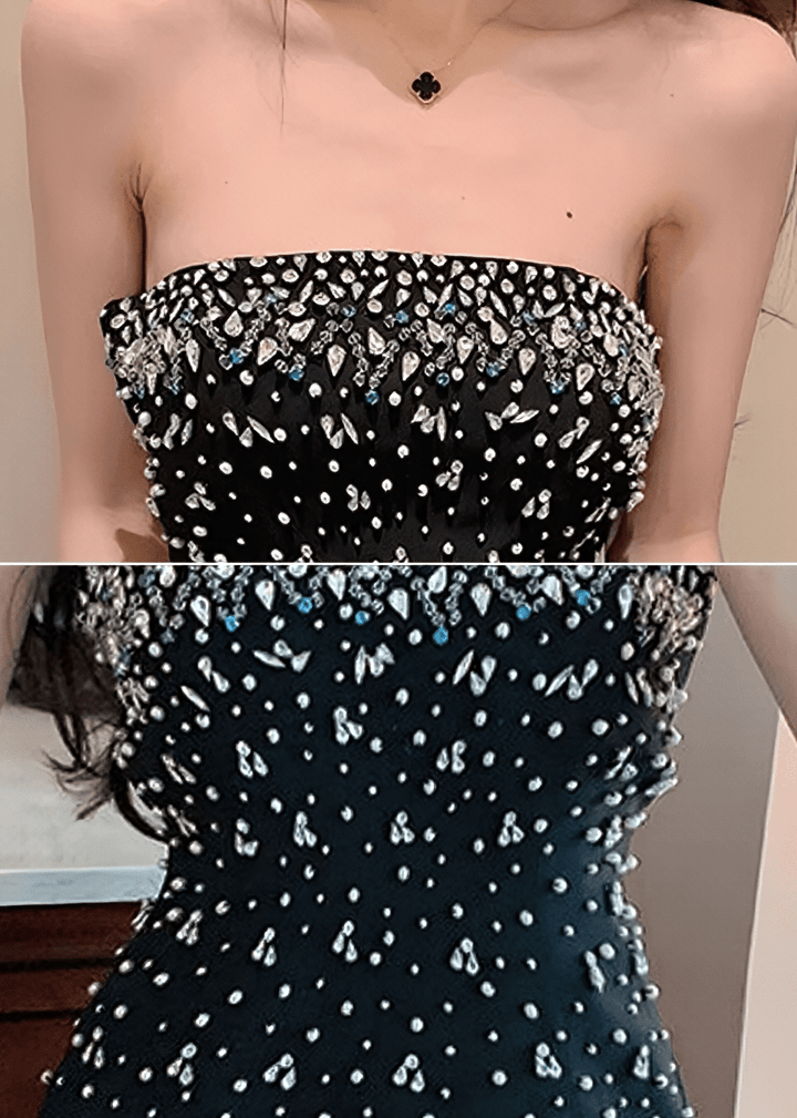 ビジューベアトップフレアワンピース - Vera Lumina