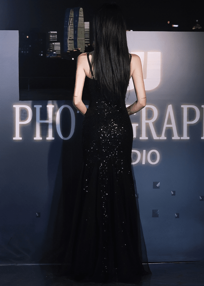 スパンコールチュールマーメイドドレス - Vera Lumina