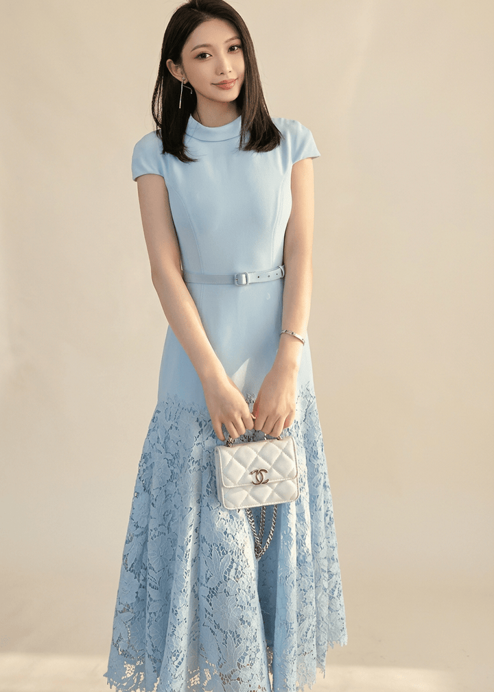 ベルトマークレースマーメイドドレス - Vera Lumina