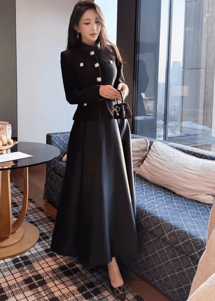 ビジューボタンベルトレースマーメイドドレス - Vera Lumina