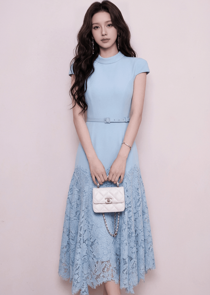 ベルトマークレースマーメイドドレス - Vera Lumina