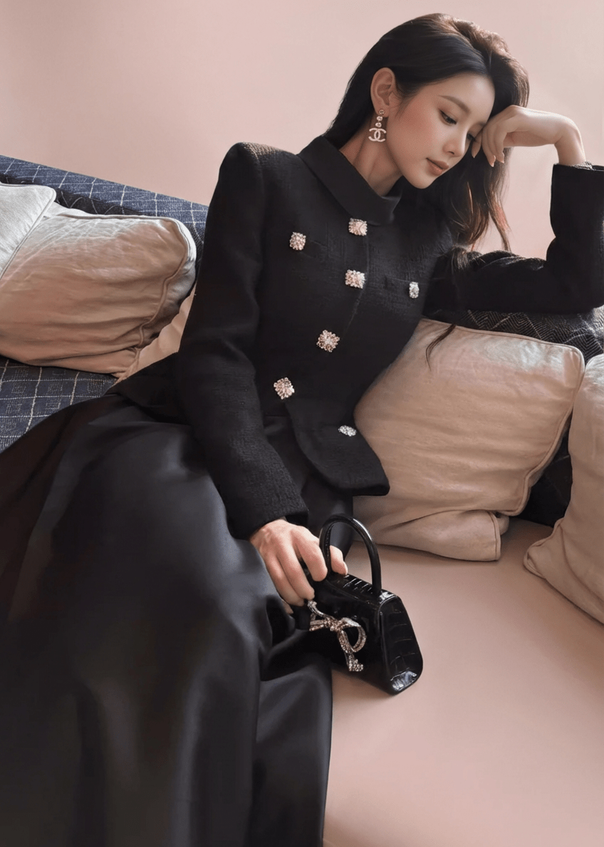 ビジューボタンベルトレースマーメイドドレス - Vera Lumina