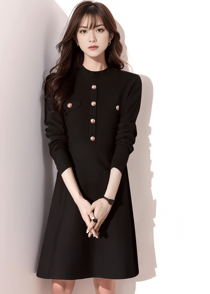 アンティークボタンフレアＡラインドレス - Vera Lumina