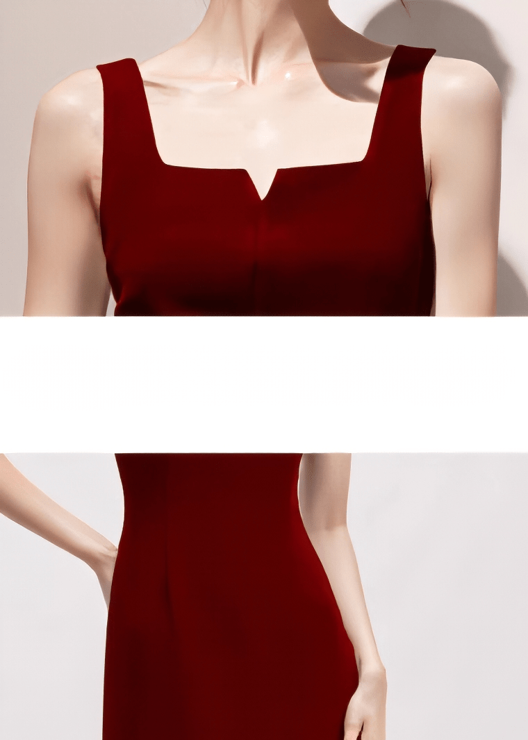 ノッチネックフロントスリットタイトドレス - Vera Lumina