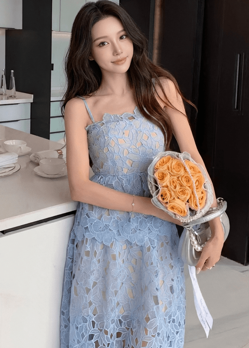 フラワーパッチティアードキャミドレス - Vera Lumina