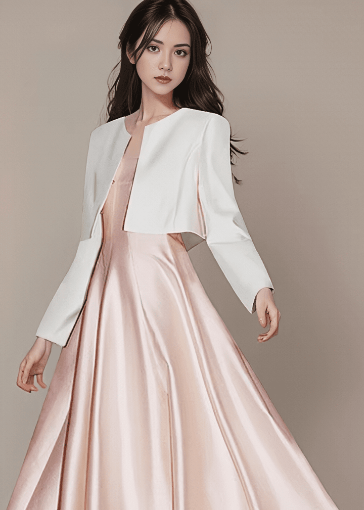 ノーカラーショートボレロジャケット - Vera Lumina