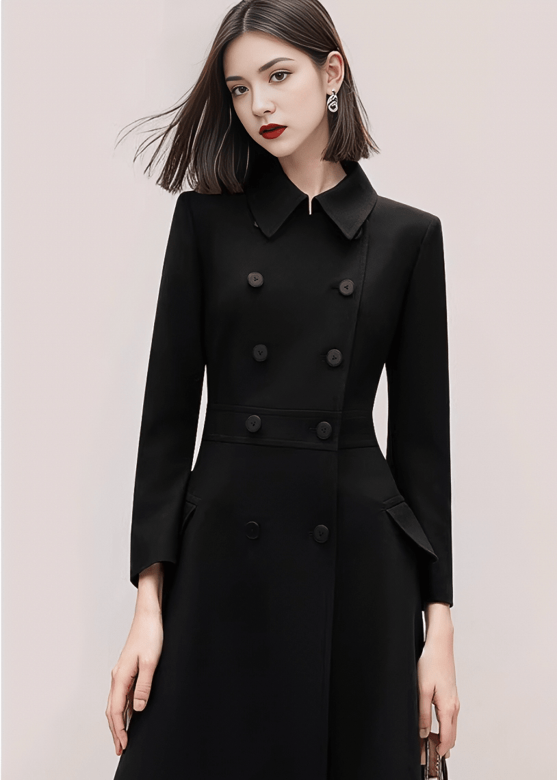 ダブルブレストフレアミディドレス - Vera Lumina