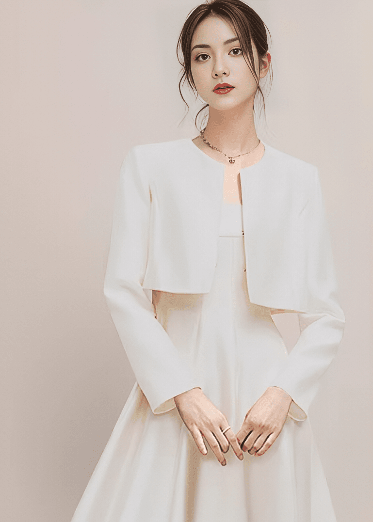 ノーカラーショートボレロジャケット - Vera Lumina