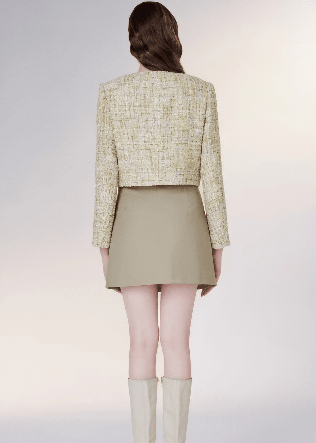 パールボタンツイードノーカラージャケット - Vera Lumina