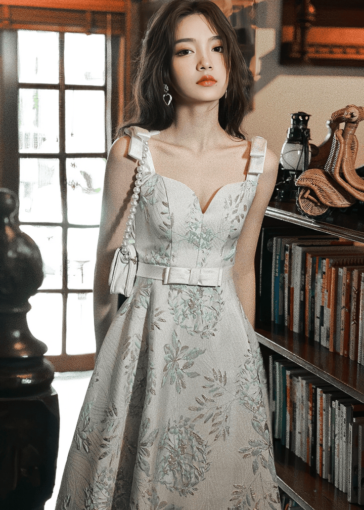 グリッターラインホルターマーメイドドレス - Vera Lumina