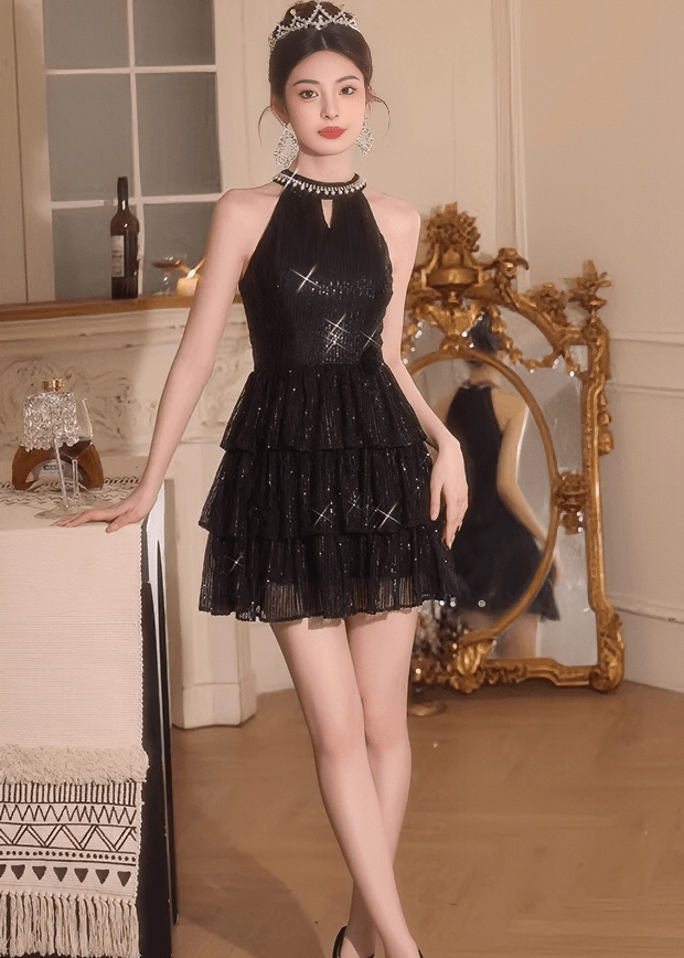 ホルターネックティアードビジュードレス - Vera Lumina