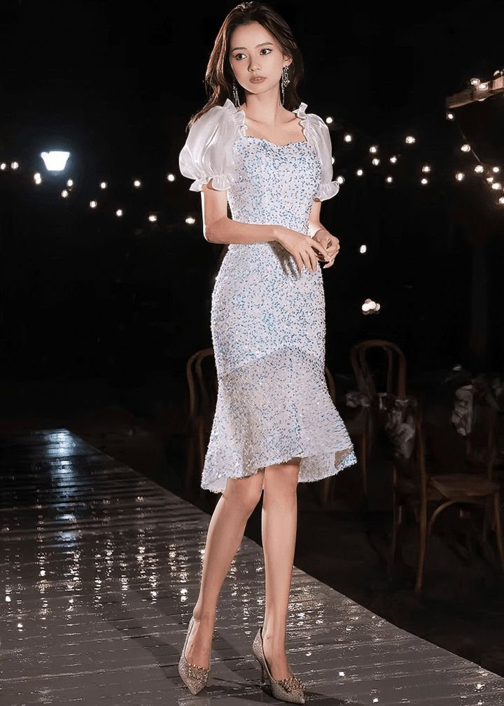 グリッタースパンコールフレアドレス - Vera Lumina