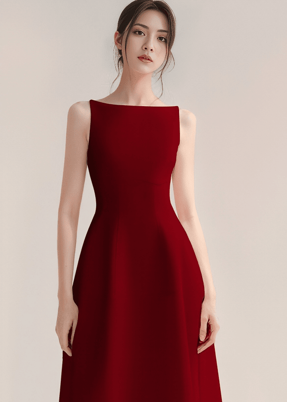 クラシックノースリーブフレアワンピース - Vera Lumina