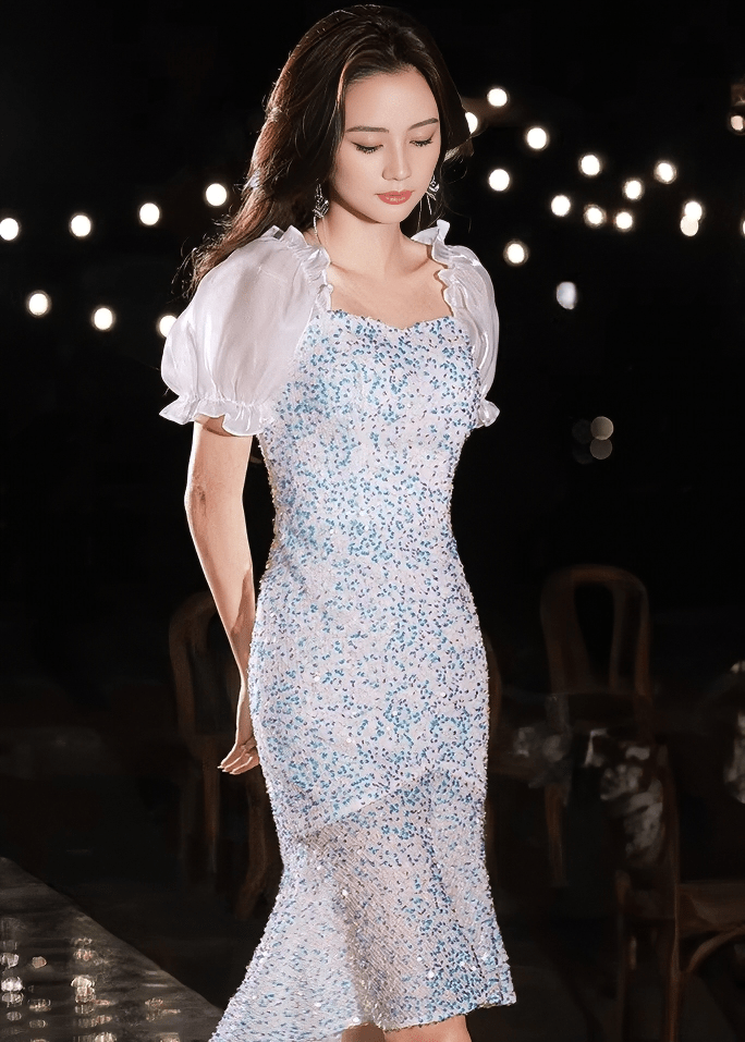 グリッタースパンコールフレアドレス - Vera Lumina