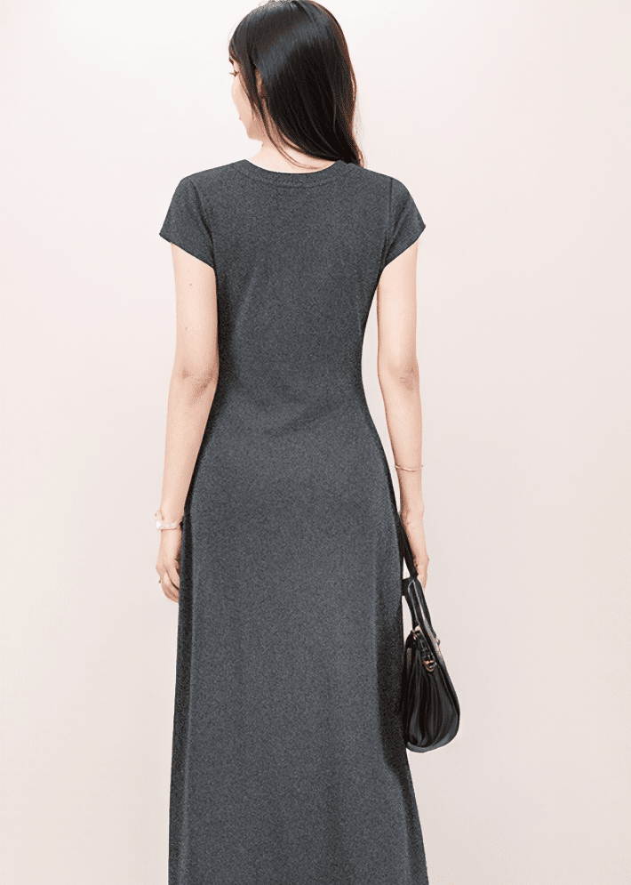 ドレープサイドギャザーマキシワンピース - Vera Lumina