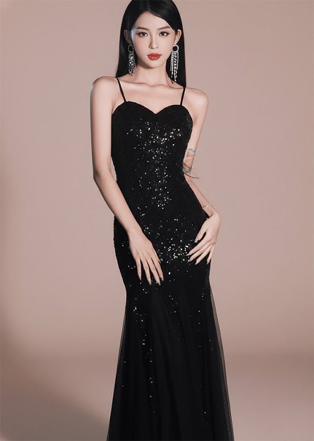 スパンコールチュールマーメイドドレス - Vera Lumina