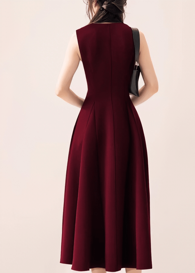 スリットネックパネルラインフレアドレス - Vera Lumina