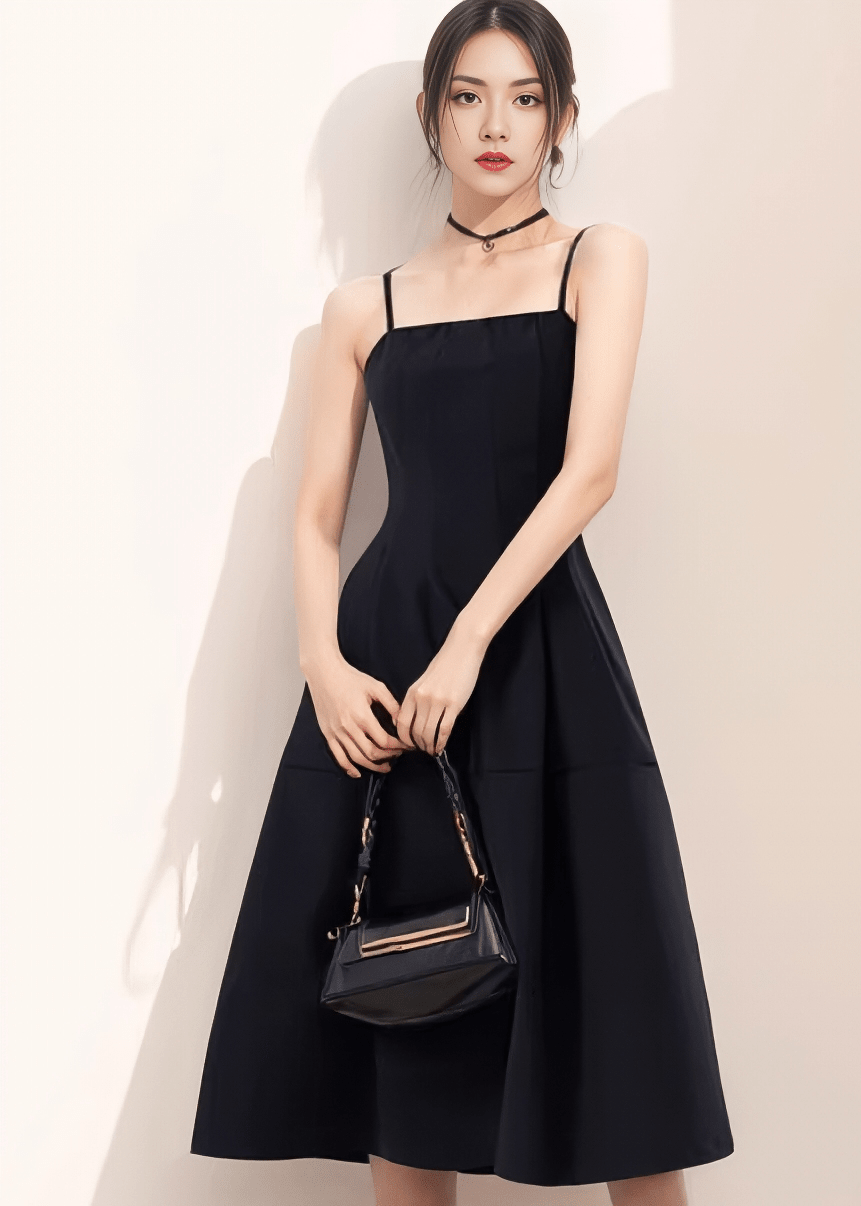 キャミソールフロントスリットフレアドレス - Vera Lumina