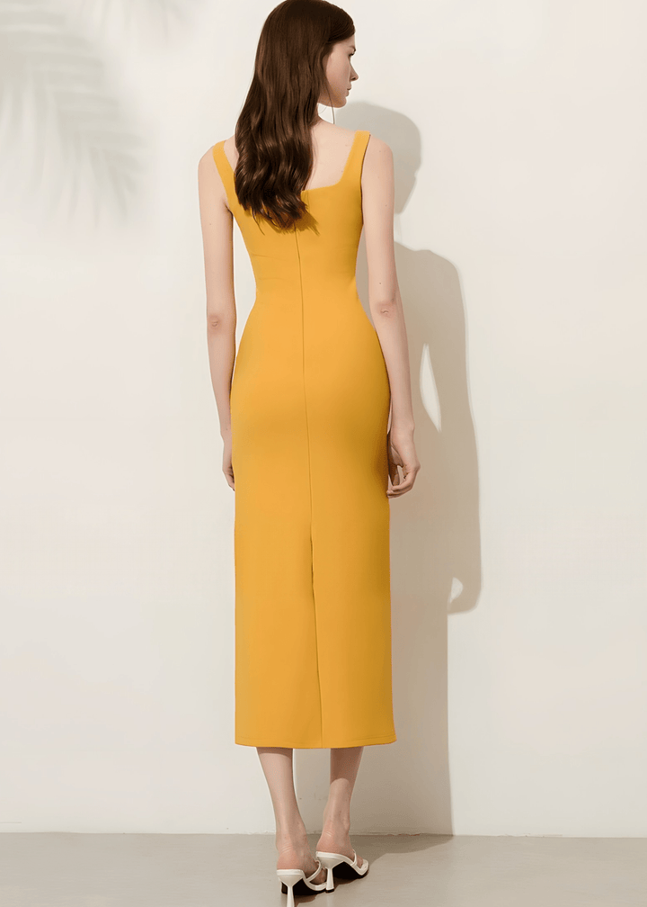 スクエアネックシャーリングマキシドレス - Vera Lumina