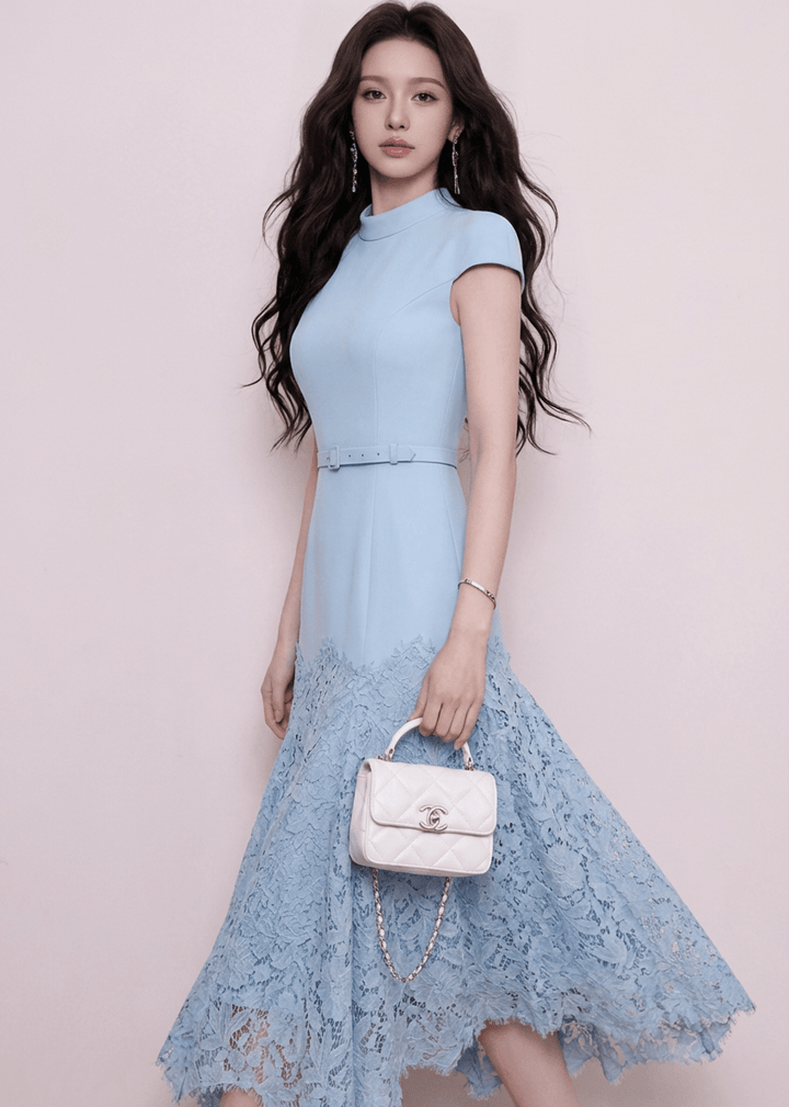 ベルトマークレースマーメイドドレス - Vera Lumina