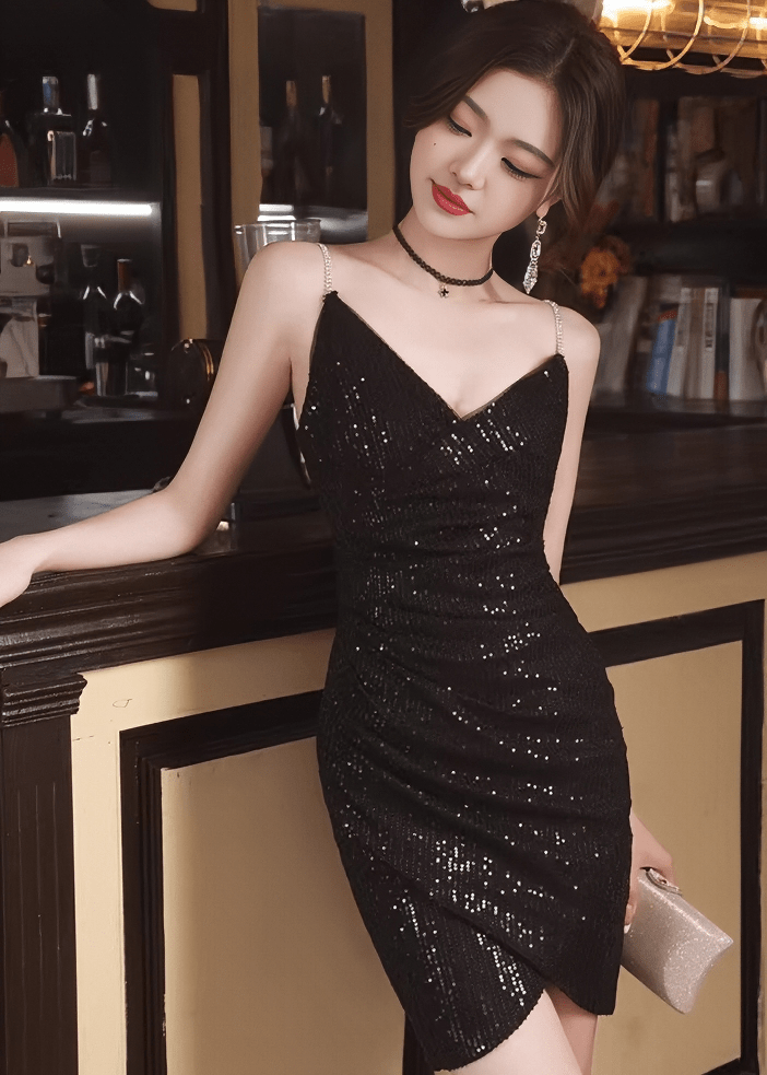 スクエアネックビジューラインマーメイドドレス - Vera Lumina